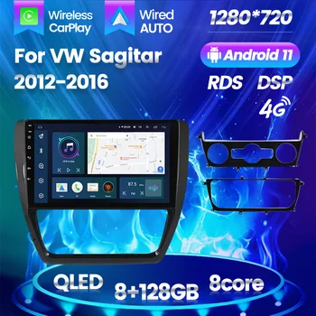 Android 11 Автомобилен Радиоприемник За Volkswagen VW Sagitar 2012-2016 Carplay 8 основната QLED Автоматично Видео DSP GPS Навигация, RDS 4G Без DVD