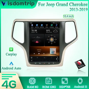 Qualcomm Snapdragon 665 8 Основната За Jeep Grand Cherokee 2013-2019 Интелигентен Мултимедиен Плейър Радио GPS Android11 Carplay