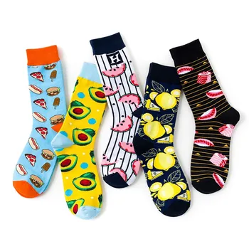 Женски нови памучни чорапи с индивидуално творчество, Хамбург, авокадо, изискан, жакард, стръмен тренд INS, мъжки, женски, парни бани чорапи за екипажа N210