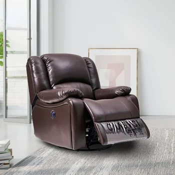 Космическа капсула, единичен диван, мултифункционален кожен стол с нанотехнологиями, електрически шезлонг, стол-люлка, въртящо се кресло