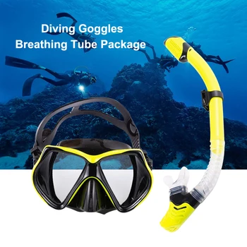 Подводни маски за гмуркане, набор от дихателни тръби за възрастни, силиконови фарове за закалени очила, Екипировка за гмуркане