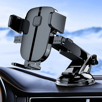 Универсална кола номер 2 в 1 Закопчалка за отдушник на автомобила дълга Телескопична дръжка на Притежателя на смартфона GPS Поставка Може да бъде фиксиран на присоске