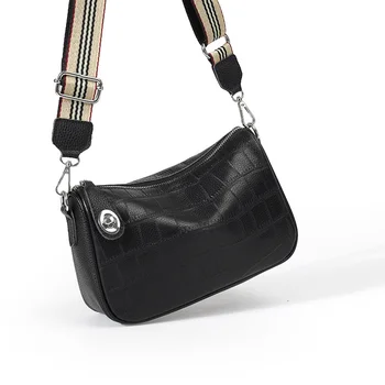 Чанта от телешка кожа 2023, пролетно-лятна нова дамска чанта, чантата е от мека кожа, модни универсална чанта-месинджър